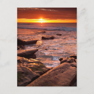Cartão Postal Piscinas de maré ao pôr do sol, Califórnia