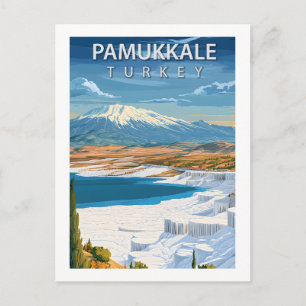 Cartão Postal Piscinas Termais Vintage Pamukkale Turquia Turcas
