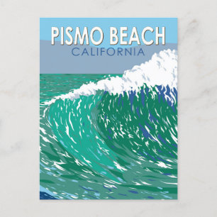 Cartão Postal Pismo Beach California Viagem Art Vintage