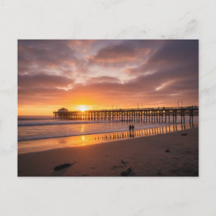Cartão Postal Pismo Beach, Pier da Califórnia ao pôr do sol