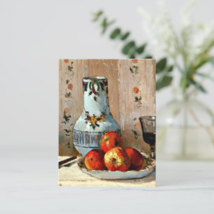 Cartão Postal Pissarro - Ainda é vida com maçãs e jarra