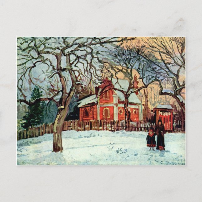 Cartão Postal Pissarro: Castanheiras, Louveciennes, Inverno (Frente)