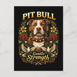 Cartão Postal Pit Bull: Força Gentil