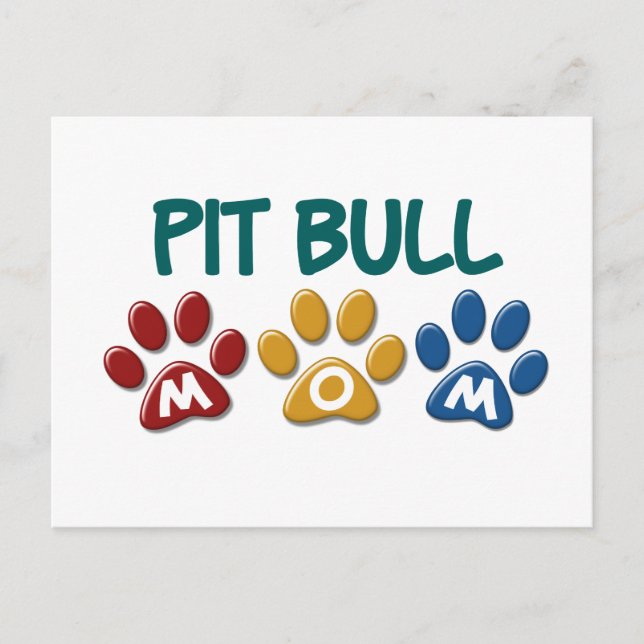 Cartão Postal PIT BULLER TERRIR MÃE Impressão 1 (Frente)