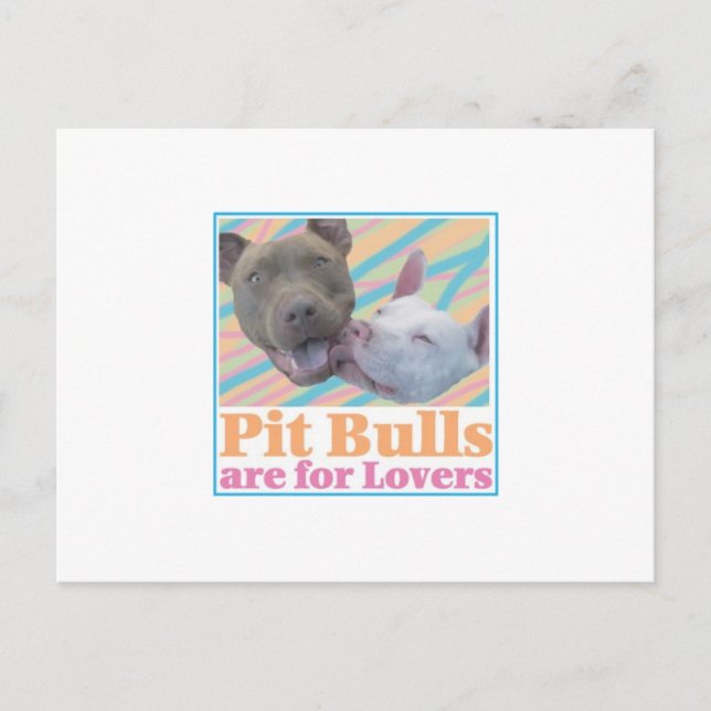 cartão postal Pit Bulls são para Amantes (Frente)