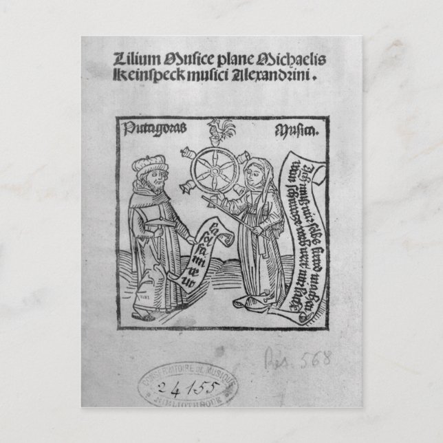 Cartão Postal Pitágoras e Música (Frente)