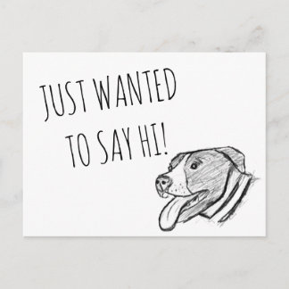 Cartão Postal pitbull desenho à mão foto cachorro amante de anim