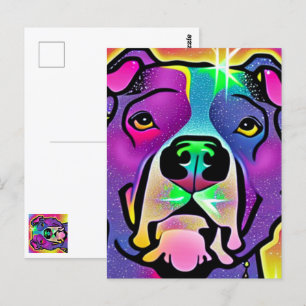 Cartão Postal Pitbull Dog Pop Art