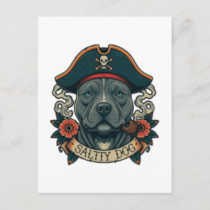 Cartão Postal Pitbull Salty Dog