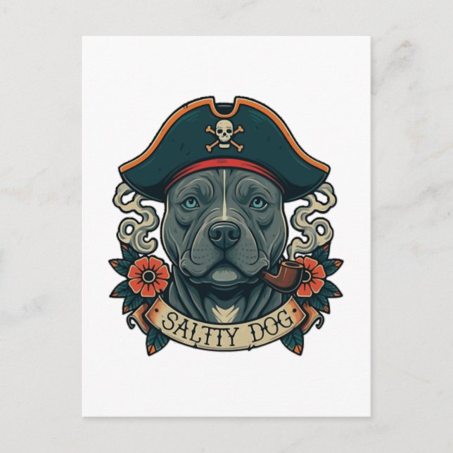 Cartão Postal Pitbull Salty Dog (Frente)