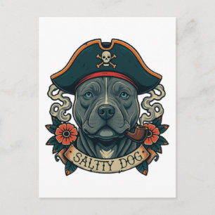 Cartão Postal Pitbull Salty Dog