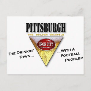 Cartão Postal Pittsburgh Drinkin' Town com um problema de futebo