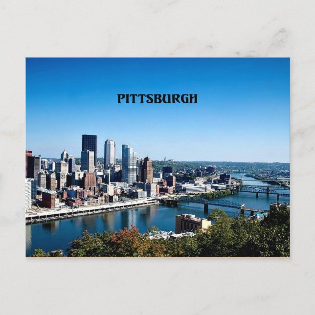 Cartão Postal Pittsburgh, Foto do horizonte da Pensilvânia (Frente)