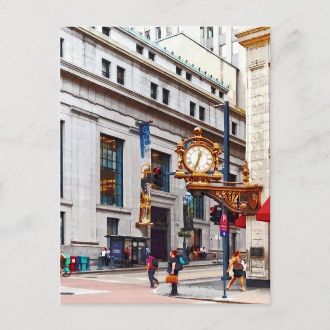 Cartão Postal Pittsburgh PA - Canto de Smithfield e Quinta (Frente)