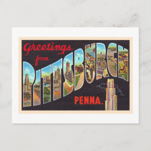 Cartão Postal Pittsburgh Pensilvânia Grande Letra Postal