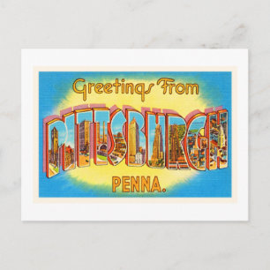 Cartão Postal Pittsburgh Pensilvânia PA Viagens vintage Souvenir