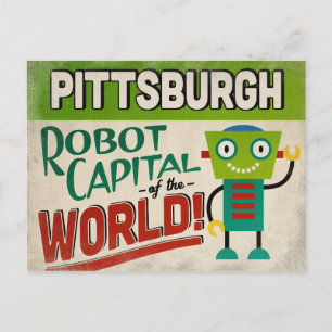 Cartão Postal Pittsburgh Pensilvânia Robot - Funny Vintage