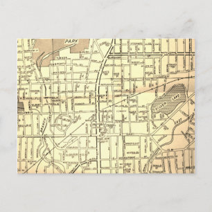 Cartão Postal Pittsfield, MÃE Vintage Map