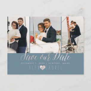 Cartão Postal PixDezines Blush Pink Salve a data do painel DIY