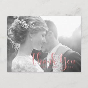 Cartão Postal PixDezines Casamento Obrigado/Rose Gold Script