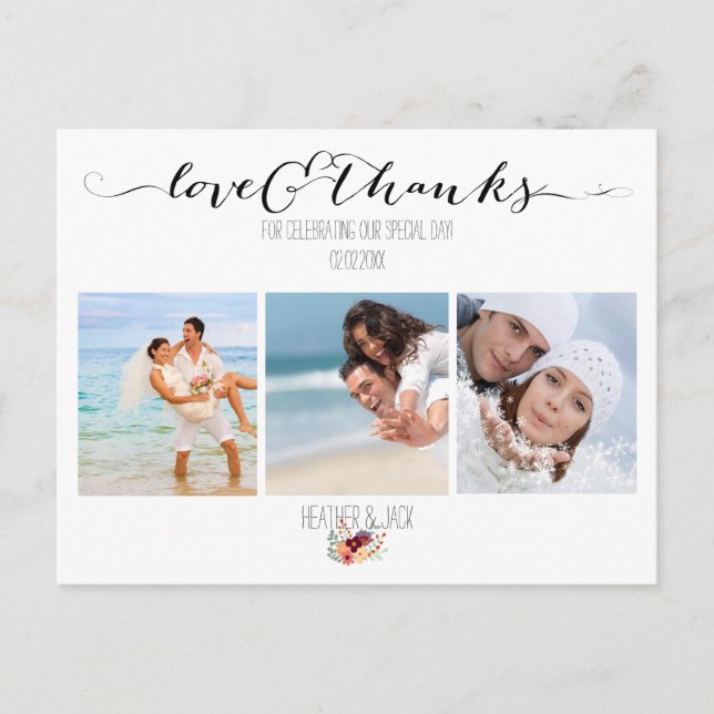 Cartão Postal PixDezines DIY fotos obrigado você (Frente)