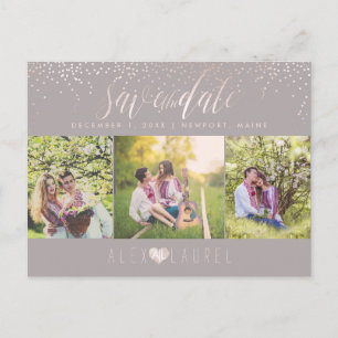 Cartão Postal PixDezines DIY/Save the Date/Blush Confetti