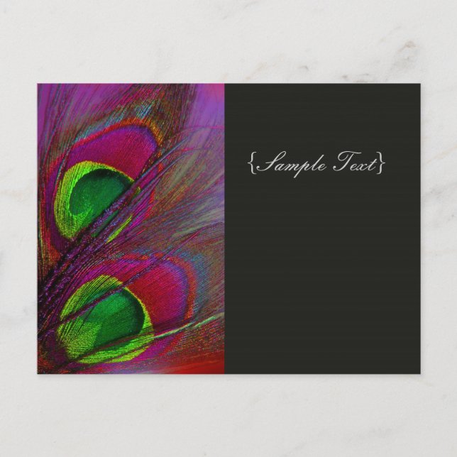 Cartão Postal PixDezines Psychedelic Peacock, Personalize-O! (Frente)