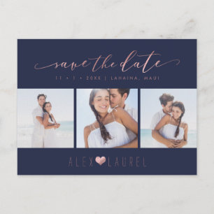 Cartão Postal PixDezines Rose Gold Chic Script Salve o Dia