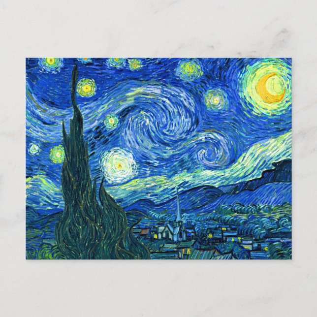 Cartão Postal PixDezines van gogh noite estelar (Frente)