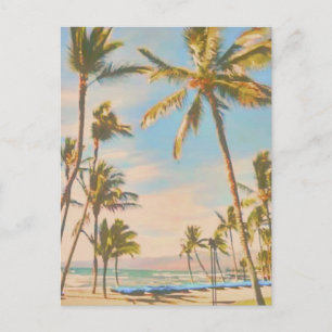 Cartão Postal PixDezines vintage hawaiian Beach