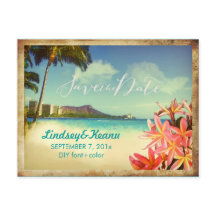 PixDezines vintage waikiki/diamond head/plumeria