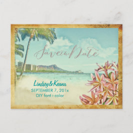 Cartão Postal PixDezines Vintage wakiki/diamond head/plumeria