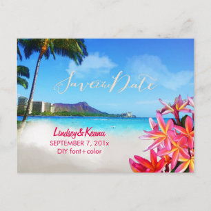 Cartão Postal PixDezines Vintage wakiki/diamond head/plumeria