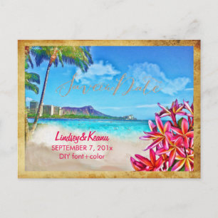 Cartão Postal PixDezines Vintage wakiki/diamond head/plumeria