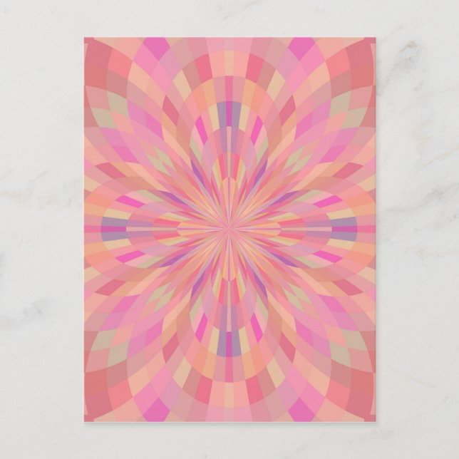 Cartão Postal Pixéis cor-de-rosa 2 (Frente)