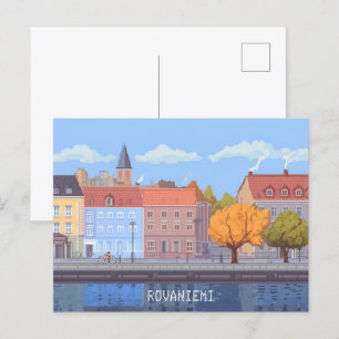 Cartão Postal Pixel Art Rovaniemi Finlândia