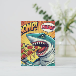 Cartão Postal Pizza Chomp de Tubarão!