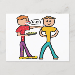 Cartão Postal Pizza De Pé Na Face