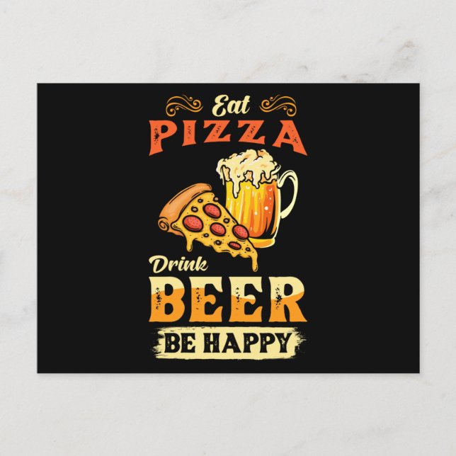 Cartão Postal Pizza E Cerveja (Frente)