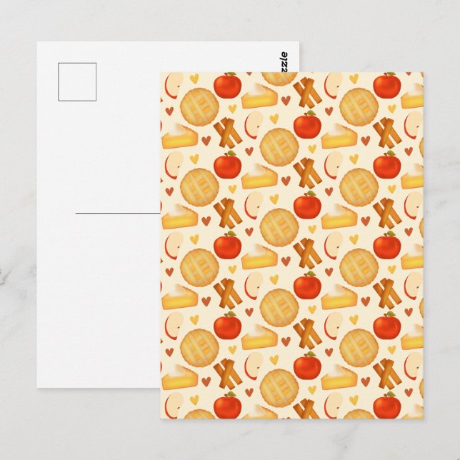 Cartão Postal Pizza E Ingredientes De Maçã Fashiada (Frente/Verso)