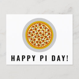 Cartão Postal Pizza Feliz Dia Pi | Pepperoni Mushroom Olive