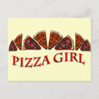 Cartão Postal Pizza Girl