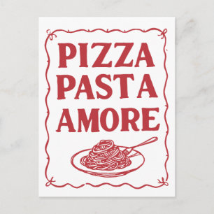 Cartão Postal Pizza Massa Amor Comida Italiana Amor