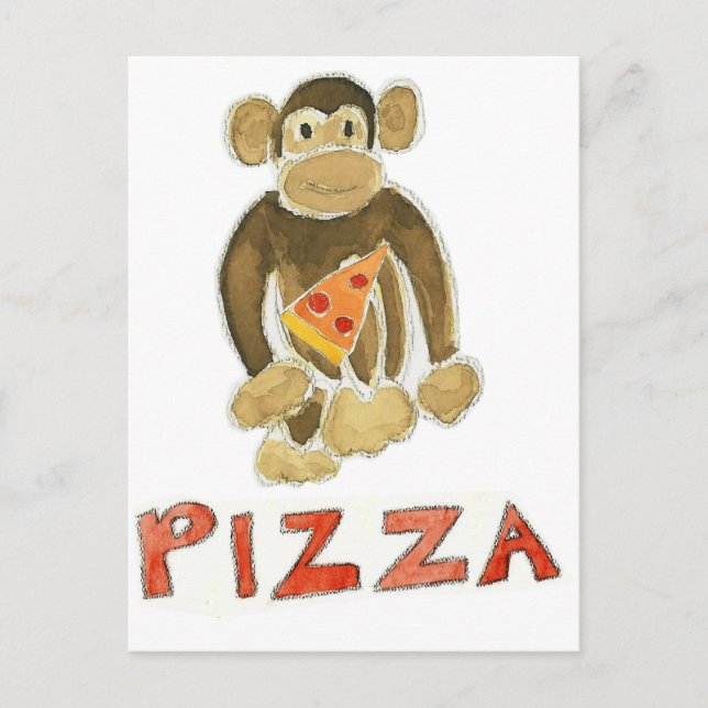 Cartão Postal Pizza Monkey (Frente)