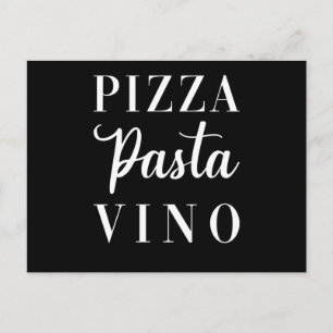 Cartão Postal Pizza Pasta Vino