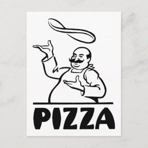 Cartão Postal Pizza Retro