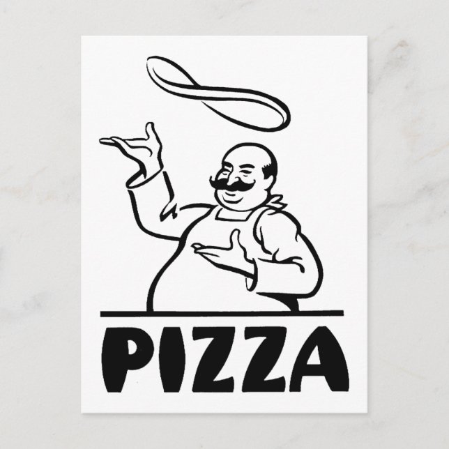 Cartão Postal Pizza Retro (Frente)