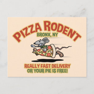 Cartão Postal Pizza Rodent