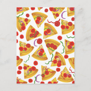 Cartão Postal Pizza Slice Pattern