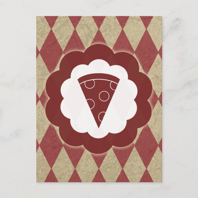 Cartão Postal pizza vintage (Frente)